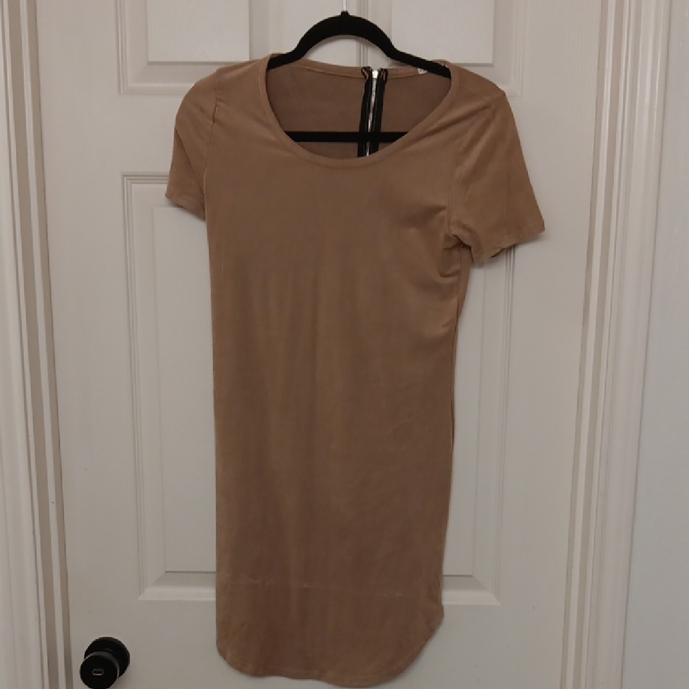 Tan Short Sleeve Dress